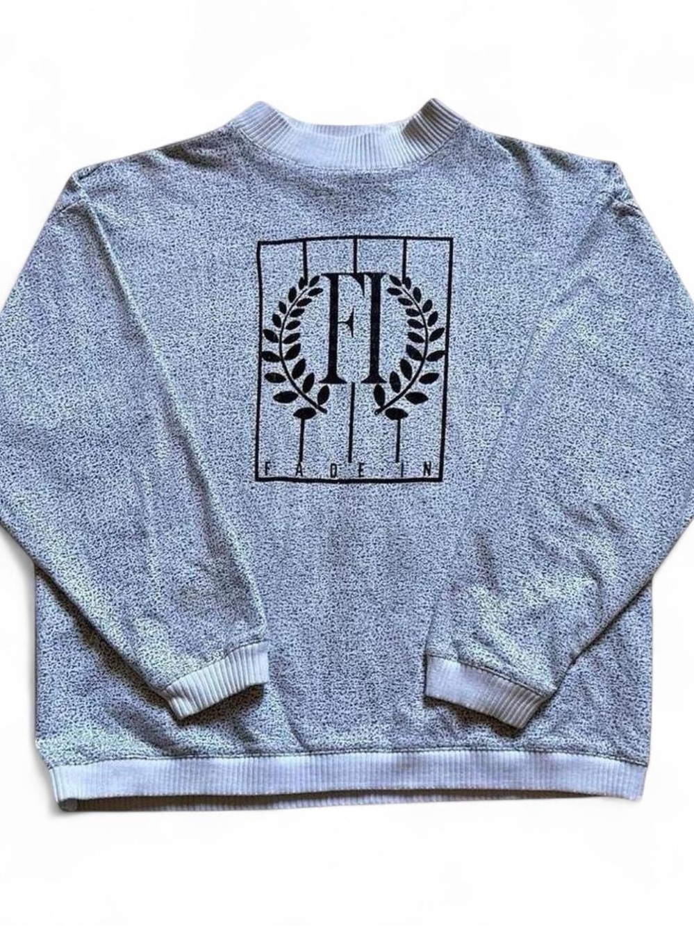 Vintage 1990s Fade In Gray Cement print Crewneck Sweater - Men's Large